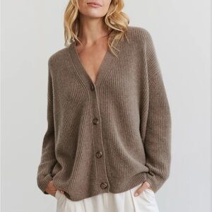 Jenni Kayne Cashmere Cocoon Cardigan Size Medium Taupe